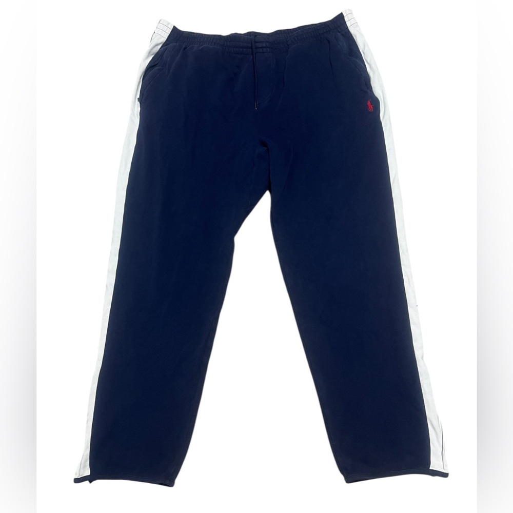Men’s Ralph Lauren Polo joggers navy blue with white stripe down side of leg